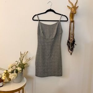 Plaid spaghetti strap mini dress